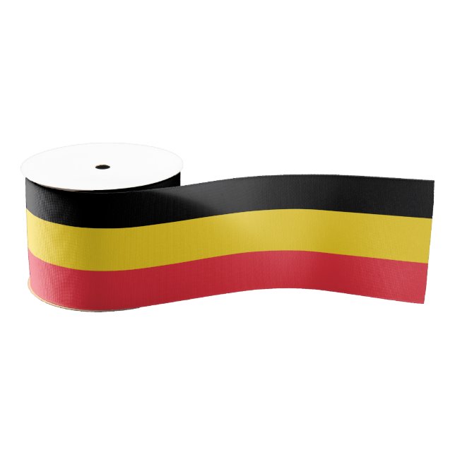 Flag of  the Kingdom of Belgium Horizontal Stripes Grosgrain Ribbon (Spool)