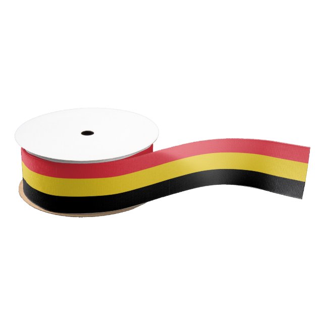 Flag of  the Kingdom of Belgium Horizontal Stripes Grosgrain Ribbon (Spool)