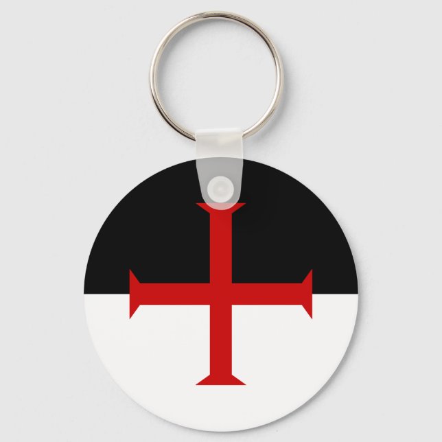 Flag of the Knights Templar Key Ring (Front)