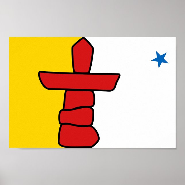 Flag of the Nunavut Territory Poster (Front)