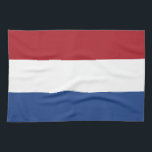 Flag of the of the Netherlands Tea Towel<br><div class="desc">The flag of the Netherlands is a horizontal tricolour of red, white, and blue. It harks back to Charlemagne's time. Variants of the flag have been in use since 1572 and in 1937 the flag was officially formalised as the national flag of the Netherlands and of the Kingdom of the...</div>