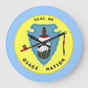 Flag of the Osage Nation  Large Clock