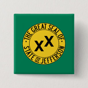 Flag of the Proposed U.S. State of Jefferson 15 Cm Square Badge