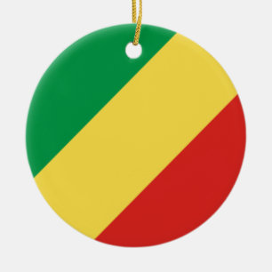Flag of the Republic of the Congo Ceramic Tree Decoration