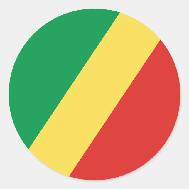 Flag of the Republic of the Congo Classic Round Sticker (Front)