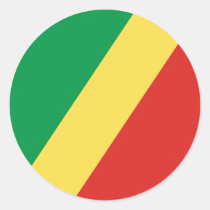 Flag of the Republic of the Congo Classic Round Sticker
