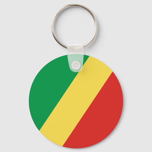 Flag of the Republic of the Congo Key Ring (Front)