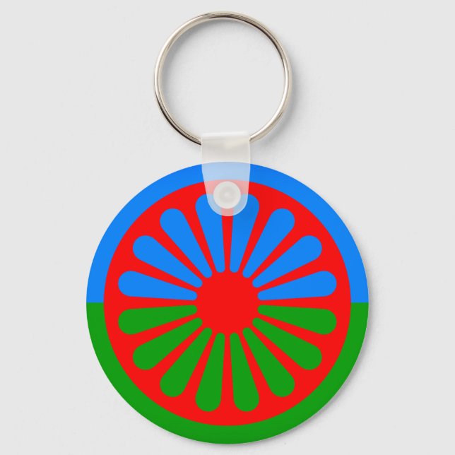 Flag of the Romani people Key Ring (Front)