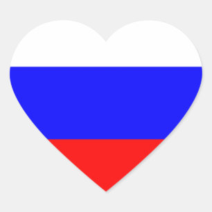 Flag of the Russian Federation - Флаг России Heart Sticker