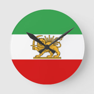 Flag of the Shah of Iran (1964-1980) ش ی ر خ و ر G Round Clock