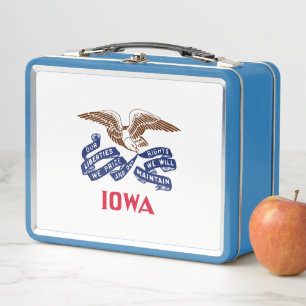Flag of the state of Iowa Metal Lunch Box