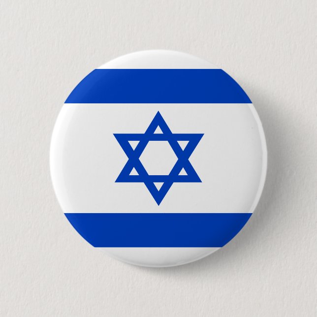 Flag of the State of Israel 6 Cm Round Badge (Front)
