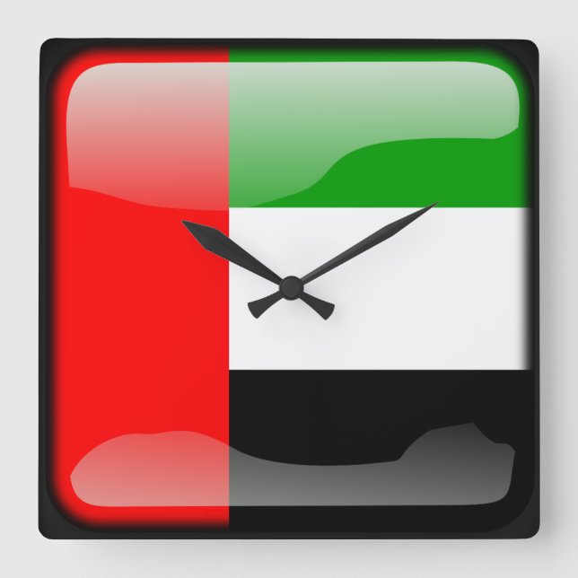 Flag of the United Arab Emirates Square Wall Clock (Front)