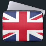 Flag of the United Kingdom Laptop Sleeve<br><div class="desc">The national flag of the United Kingdom is the Union Jack, also known as the Union Flag. The flag consists of the red cross of Saint George (patron saint of England), edged in white, superimposed on the Cross of St Patrick (patron saint of Ireland), which are superimposed on the Saltire...</div>