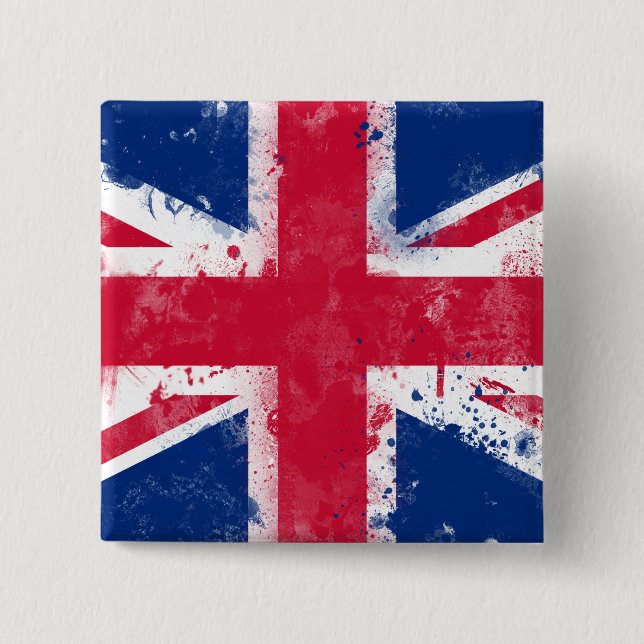 Flag of the United Kingdom or the Union Jack 15 Cm Square Badge (Front)