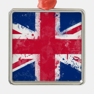 Flag of the United Kingdom or the Union Jack Metal Tree Decoration
