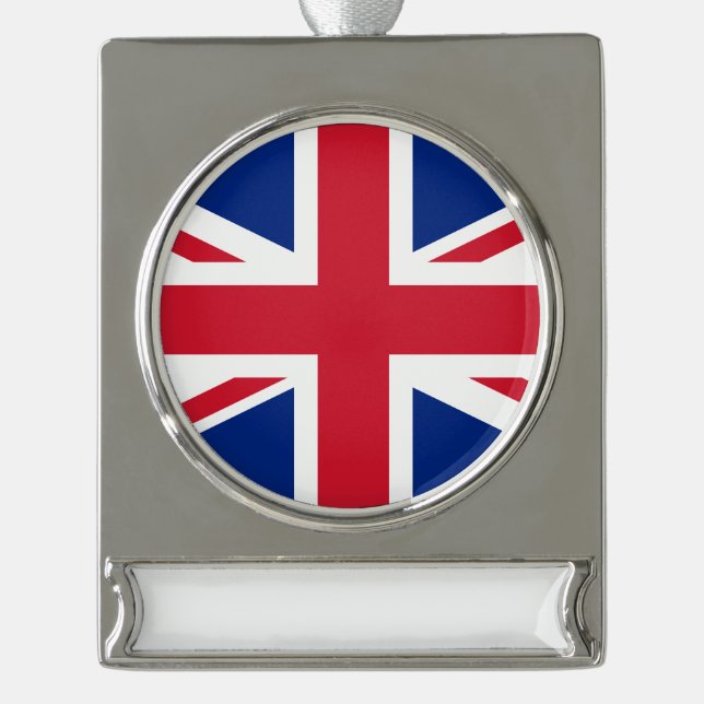 Flag of the United Kingdom Silver Plated Banner Ornament (Front)