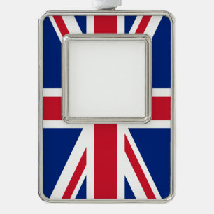 Flag of the United Kingdom Silver Plated Framed Ornament