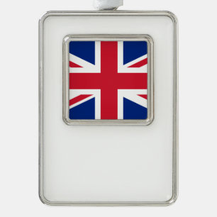 Flag of the United Kingdom Silver Plated Framed Ornament