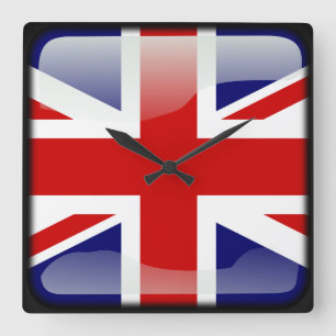 Flag of the United Kingdom Square Wall Clock