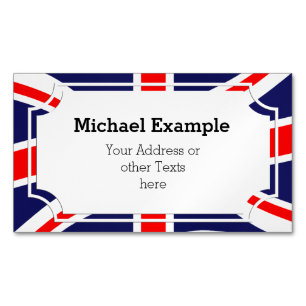 Flag of the United Kingdom + your ideas Magnetic Business Card
