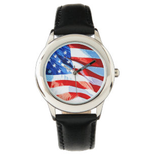 Flag of the United States Abstract Impressionism Watch