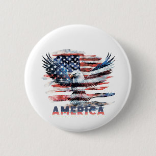 Flag of the United States. America 6 Cm Round Badge