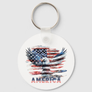 Flag of the United States. America Key Ring
