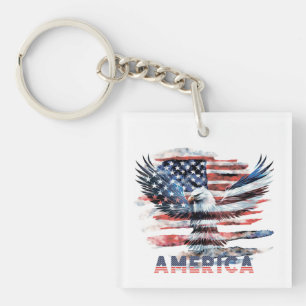 Flag of the United States. America Key Ring