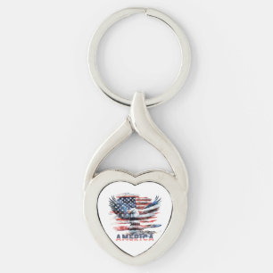 Flag of the United States. America Key Ring