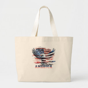 Flag of the United States. America Large Tote Bag