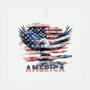 Flag of the United States. America Metal Tree Decoration