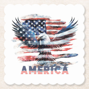Flag of the United States. America Paper Coaster