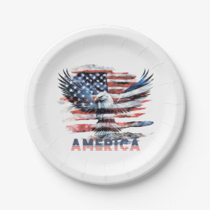 Flag of the United States. America Paper Plate