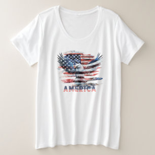 Flag of the United States. America Plus Size T-Shirt