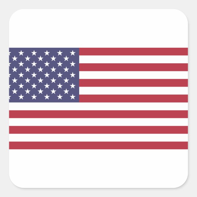Flag of the United States - American USA US Flag Square Sticker (Front)