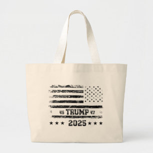 Flag of the United States.Donald Trump. Large Tote Bag