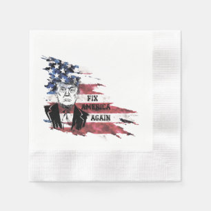Flag of the United States.Donald Trump. Napkin