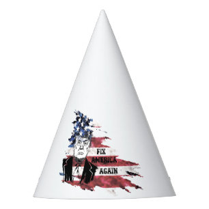 Flag of the United States.Donald Trump. Party Hat