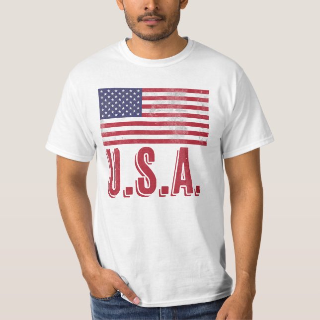 Flag of the United States of America "Grunge" look T-Shirt (Front)