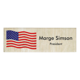 Flag of the United States of America - grungy Name Tag