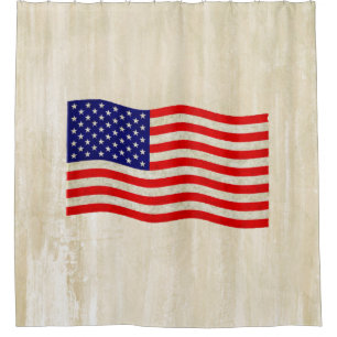 Flag of the United States of America - grungy Shower Curtain