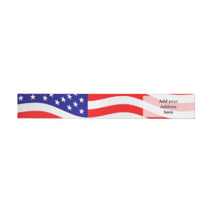 Flag of the United States of America - grungy Wraparound Address Label