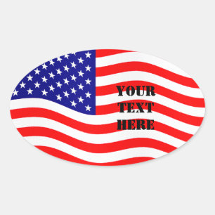 Flag of the United States of America - your ideas Oval Sticker