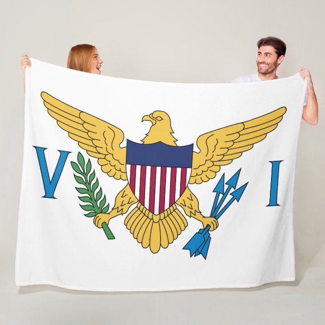 Flag of the United States Virgin Islands Fleece Blanket (In Situ)