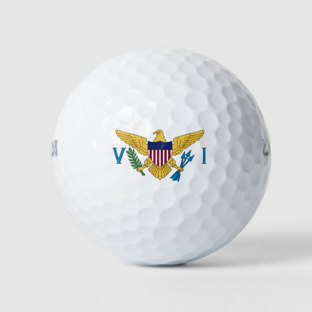 Flag of the United States Virgin Islands Golf Balls (Front)
