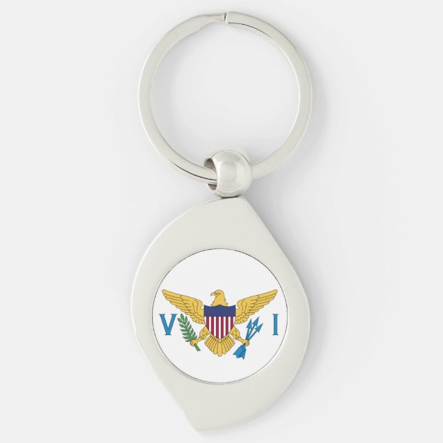 Flag of the United States Virgin Islands Key Ring (Front)