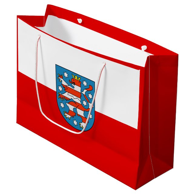 Flag of Thuringia Large Gift Bag (Front Angled)