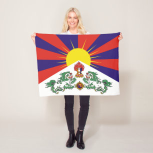 Flag of Tibet or Snow Lion Flag small Fleece Blanket