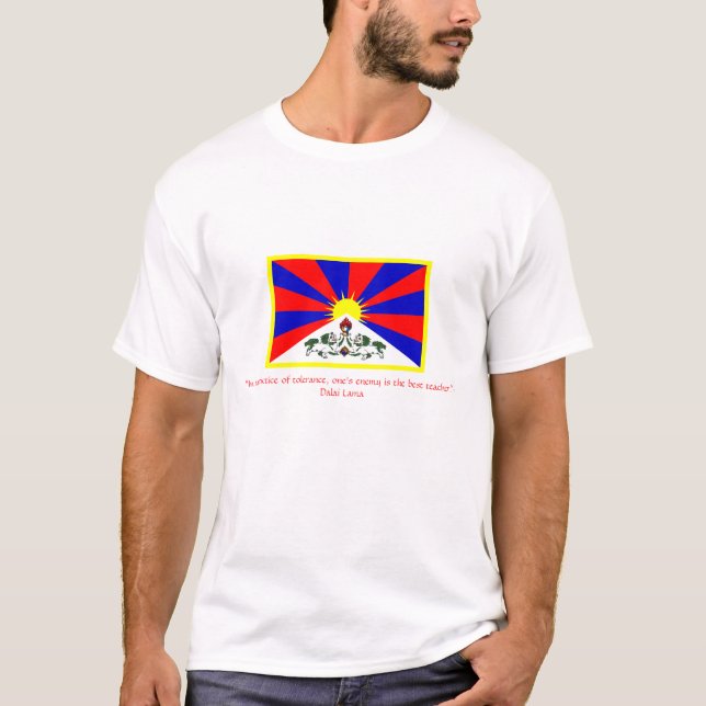 Flag of Tibet Quote Dalai lama T-Shirt (Front)